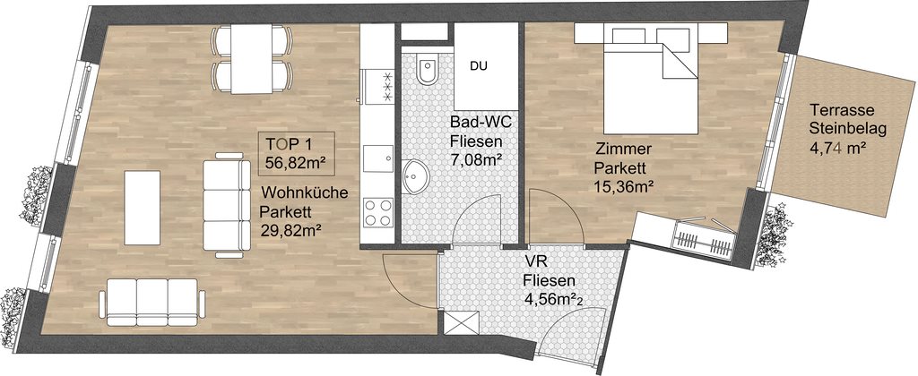 Grundriss TOP 1